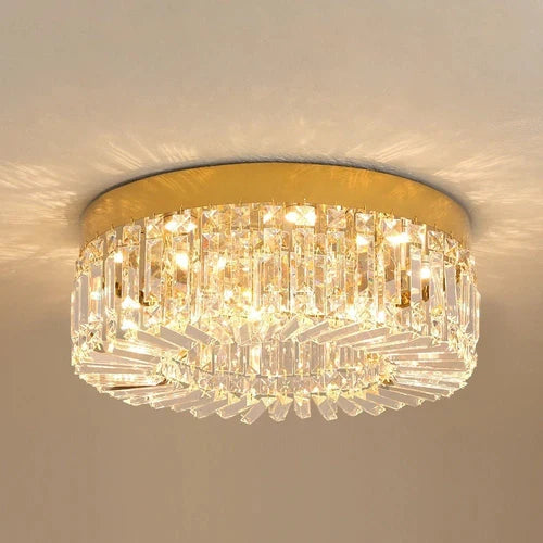 Plafonnier Luxe en Cristal et Acier — LED Intégrée Réglable, Ø50 cm | GLACIER™