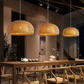 Suspension Design Dôme en Bambou Tressé — Lustre Style Japonais pour Salle à Manger | Kyoto™