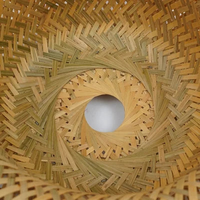 Suspension Design Dôme en Bambou Tressé — Lustre Style Japonais pour Salle à Manger | Kyoto™