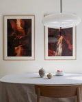 Suspension Design Soucoupe en Opaline et Métal — Lustre Vintage Style Mid-Century | L'ORBITA™