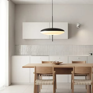 Suspension Design Soucoupe en Opaline et Métal — Lustre Vintage Style Mid-Century | L'ORBITA™