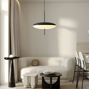Suspension Design Soucoupe en Opaline et Métal — Lustre Vintage Style Mid-Century | L'ORBITA™