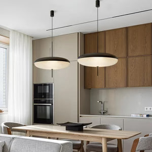 Suspension Design Soucoupe en Opaline et Métal — Lustre Vintage Style Mid-Century | L'ORBITA™