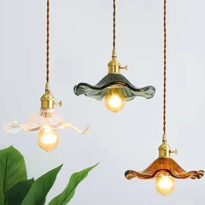Suspension en Verre Coloré et Laiton — Style Nordique Vintage | MURANO™
