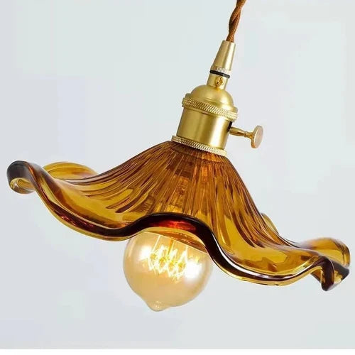 Suspension en Verre Coloré et Laiton — Style Nordique Vintage | MURANO™