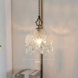 Suspension Rétro Française en Verre et Cuivre Doré — Ampoule E14 Incluse | MARQUISE™