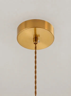 Suspension Verre Soufflé Vintage Shanghai — Luminaire Rétro Cuivre Poli | CANTON™